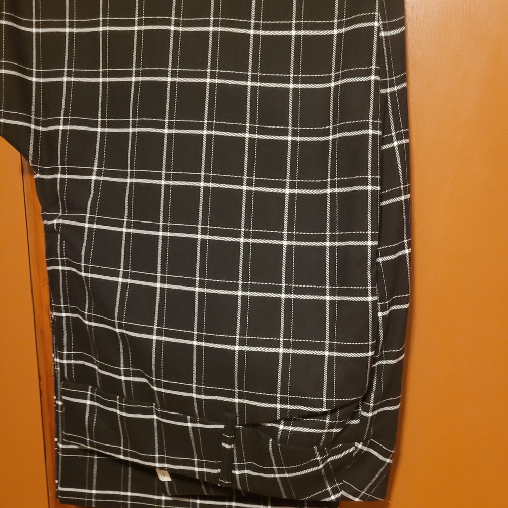 Cato Black and White Plaid Straight Leg Pants